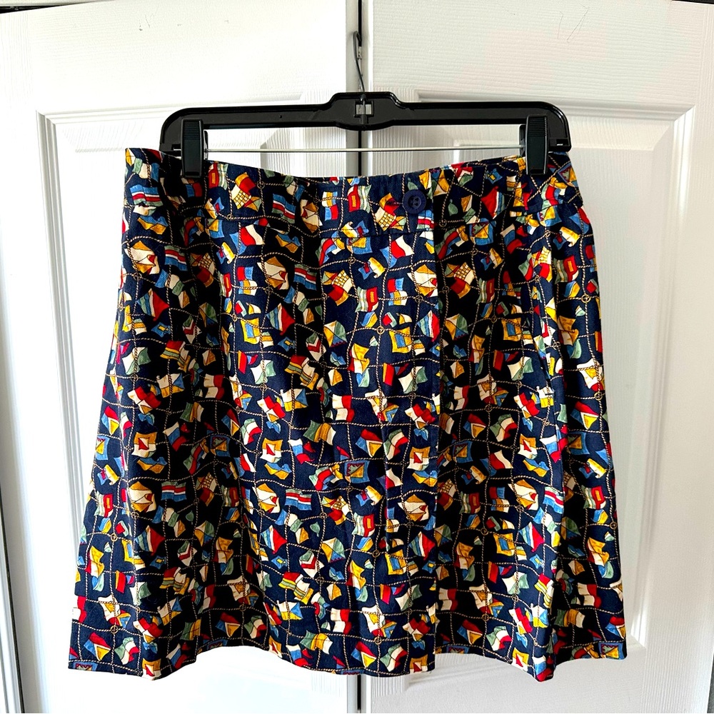 Vintage Liz Claiborne Sport Nautical Mini Skirt size Petite 14